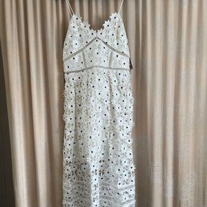NWT Self Portrait Daisy Azalea white dress, size US 10